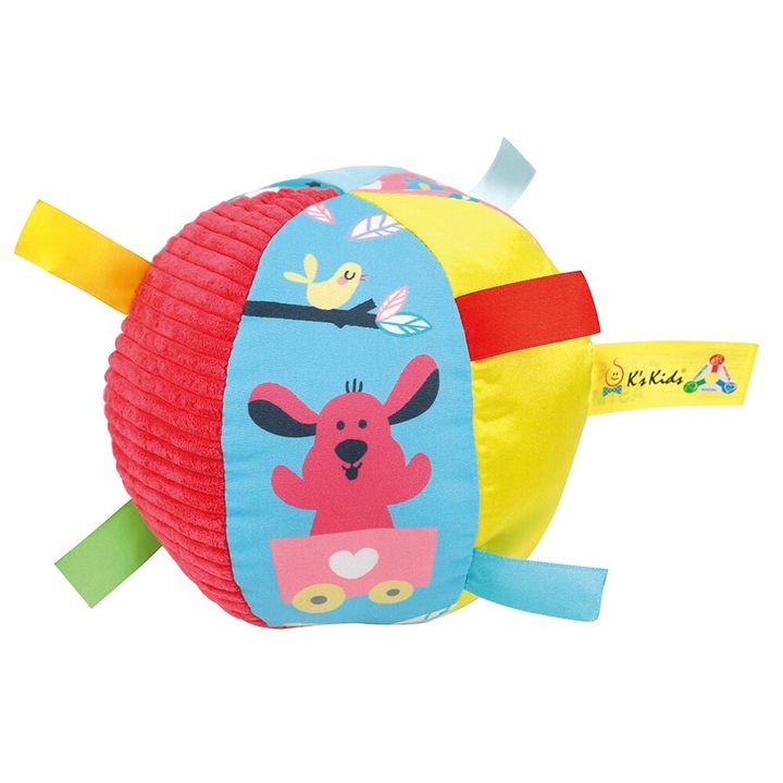 Minge educationala moale K's Kids, multicolor, stimulare senzoriala, 3-12 luni