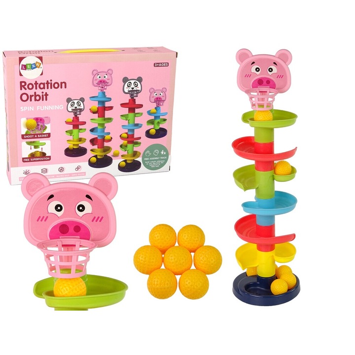 Играчка за сортиране на топки, Lean Toys, 6 нива, многоцветна, 14x14x46 см