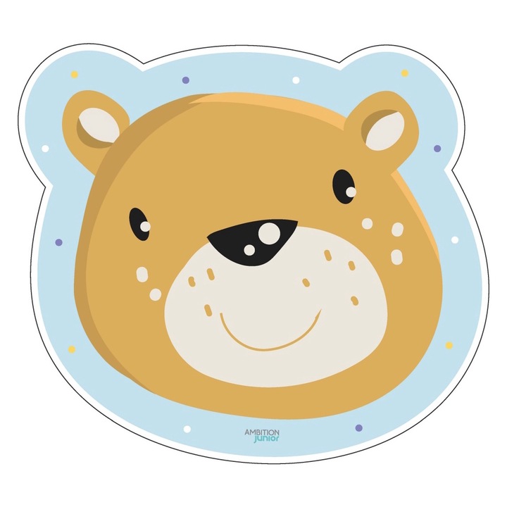 Suport farfurie AMBITION JUNIOR Eddie, 35x31cm, ursulet, pentru baietei