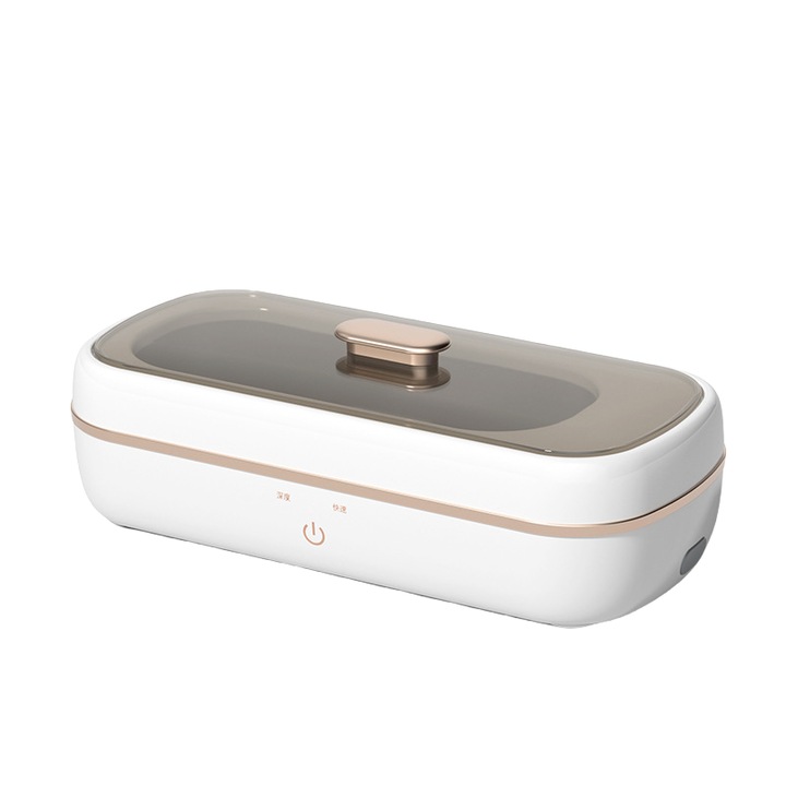 Стерилизатор, ултразвуков уред, 420мл, 15W, 48KHz, UV стерилизация, за чаши и джунджурийки, 2 скорости, висока интензивна честота, бял цвят