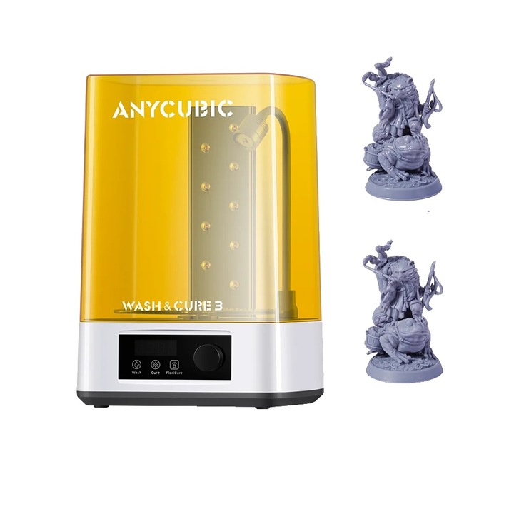 Statie de spalare si expunere Anycubic Wash & Cure 3, volum 4L, pentru imprimante 3D cu rasina