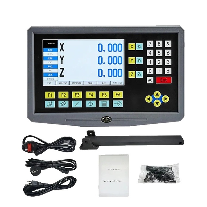 3 tengelyes digitális olvasó YH800-3, 9 nyelv támogatása, akár 10 um felbontás, tartozékokkal