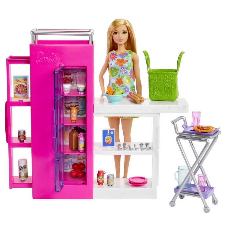 Set papusa si debara Barbie, 30+ accesorii, multicolor