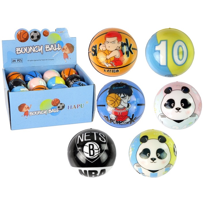 Minge moale pentru copii, 7 cm, set 24 bucati, multicolor