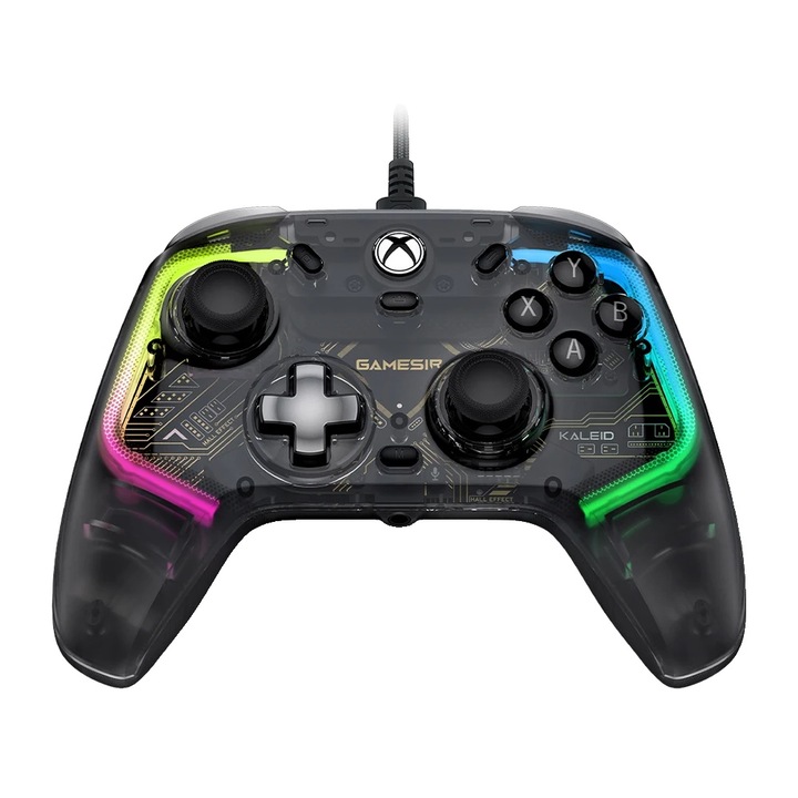 Controler Xbox Wired GameSir Kaleid, iluminare personalizabila, stick-uri Hall Effect, 3m cablu USB-C