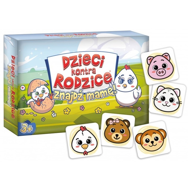 Társasjáték, Gyerekek kontra szülők, anyu keresése, 24 kártya, állatillusztrációk