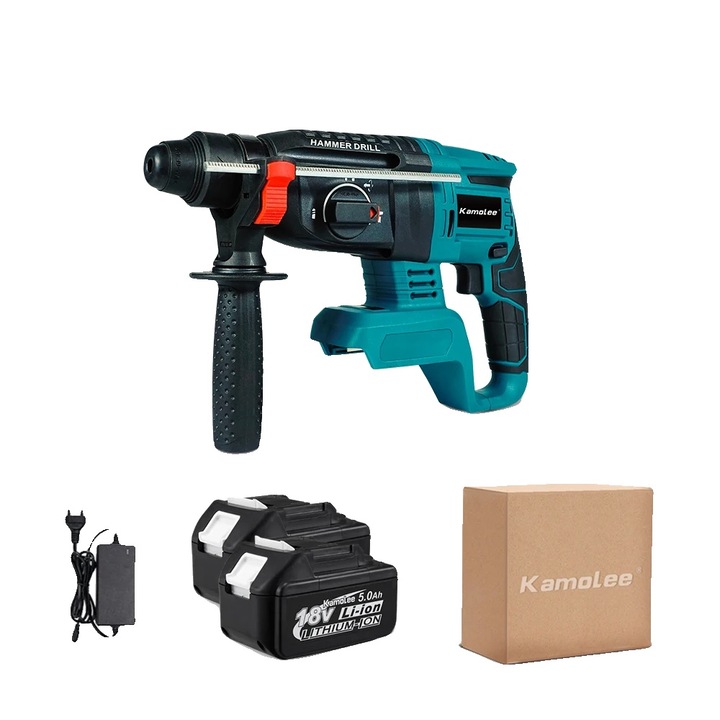 Ciocan rotopercutor, reincarcabil, functie de impact, 2 baterii auto de 5,0 Ah, UE