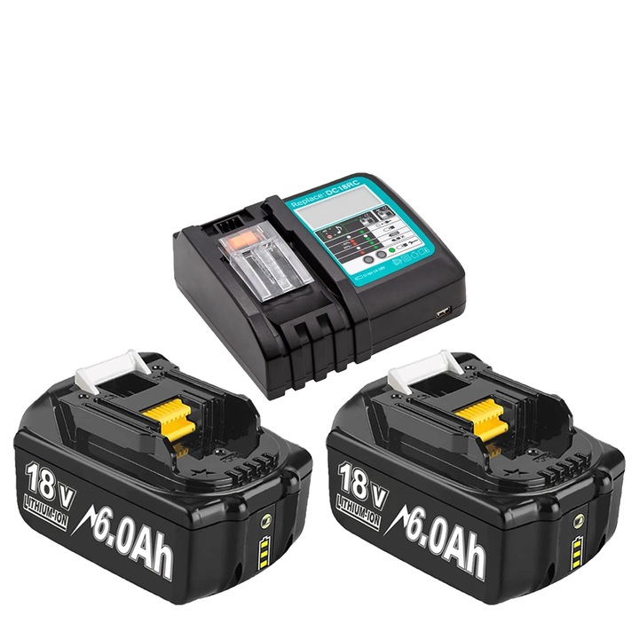 Литиево-йонна батерия 6000mAh 18V с комплект зарядно устройство 4A