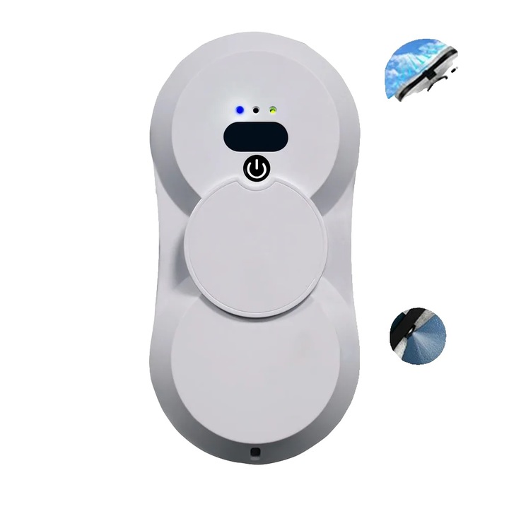 Прахосмукачка-робот за прозорци, дистанционно управление, всмукателна мощност 2800Pa, бяла, комплект