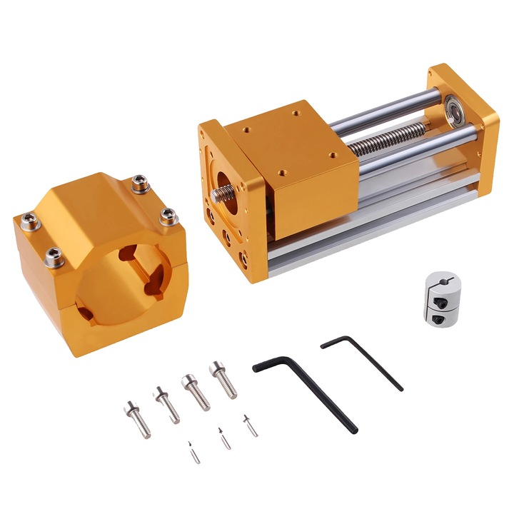 Z-tengelyes CNC modul, alumínium konstrukció, méretek 20x15x10cm, 52mm furat
