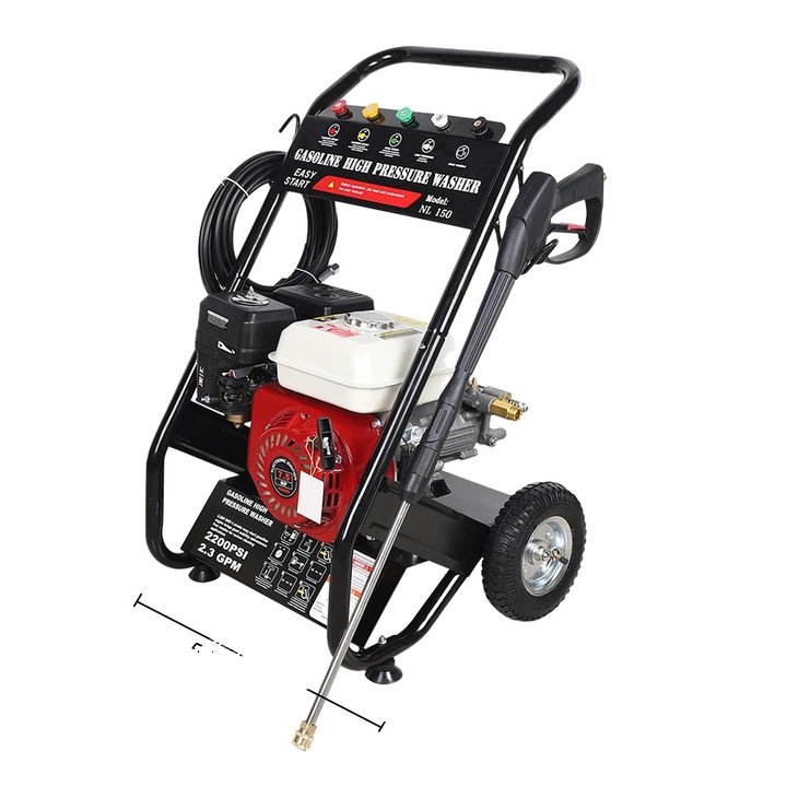 Masina de spalat cu inalta presiune pe benzina, 2200 PSI, motor de 7,5 CP, rosu