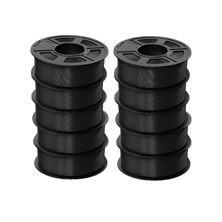 Filament 3D PLA 1.75mm, negru, set 1.1kg, ecologic, fara bule
