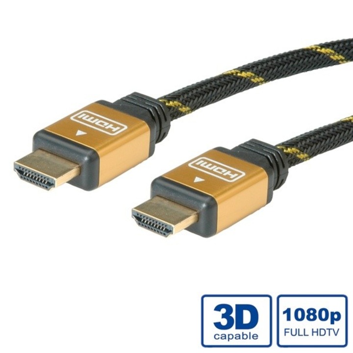 Cablu HDMI Gold v1.4 T-T 10m, Roline 11.04.5506