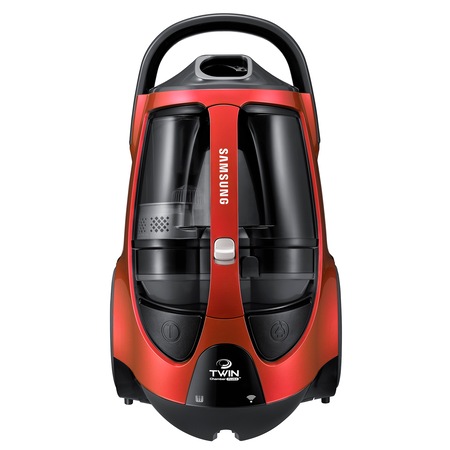 Aspirator fara sac Samsung VCC88E0H3R, 2 l, Tub telescopic metalic, 1500 W, Filtru HEPA, Rosu/Negru