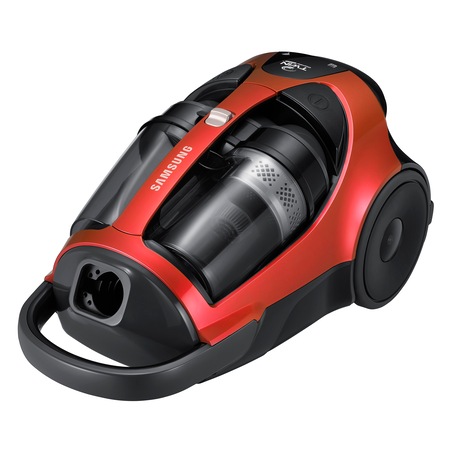 Aspirator fara sac Samsung VCC88E0H3R, 2 l, Tub telescopic metalic, 1500 W, Filtru HEPA, Rosu/Negru