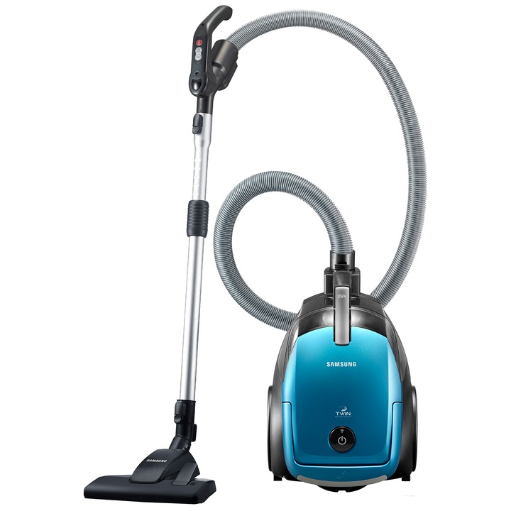 Прахосмукачка без торба Samsung VC15RHNDCNC, 2 л, Телескопична метална тръба, Филтър HEPA, Синя