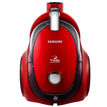 Aspirator fara sac Samsung VC15QSNMARD, 1500 W, 1.5 l, Tub telescopic din metal, Filtru EPA, Rosu