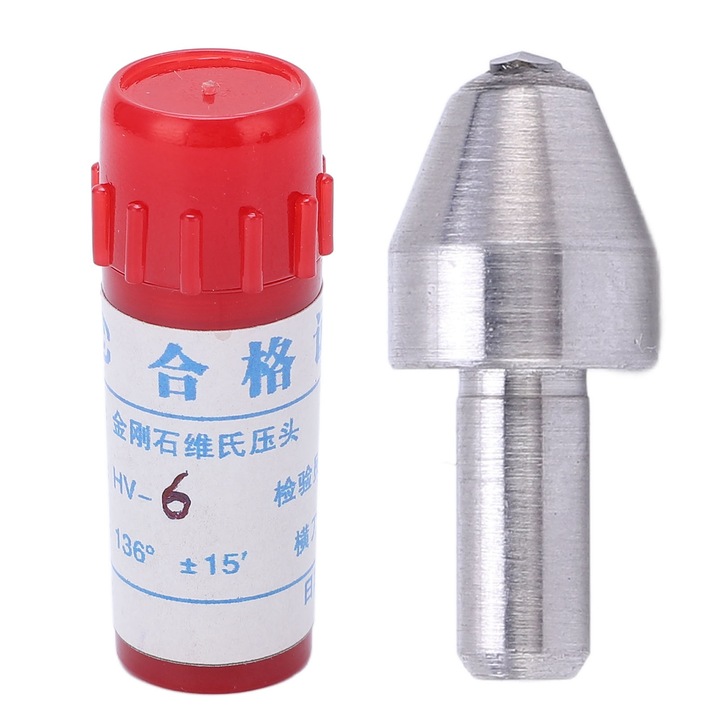 Gyémánt benyomó, Jormftte, HV 6, nagy keménység, 136 fok, 0.5mm