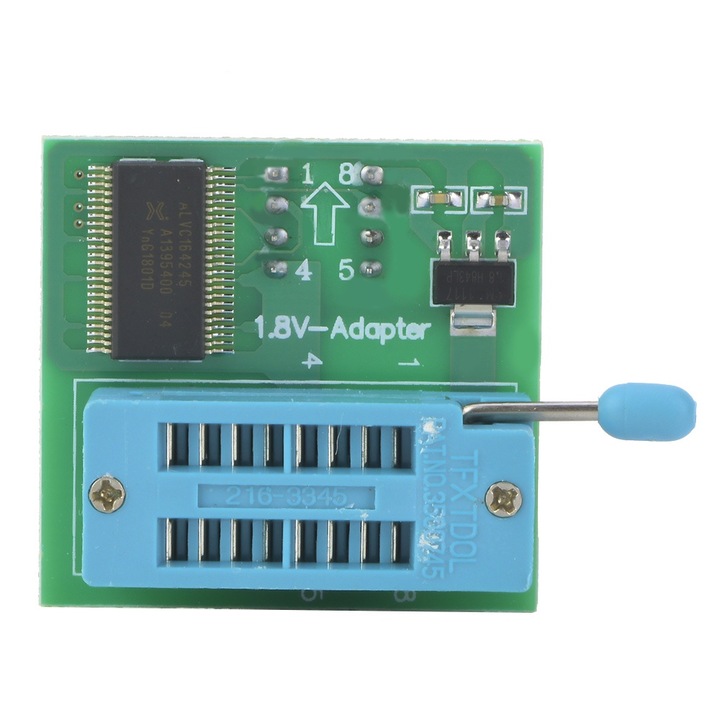 Adaptor 1.8V Enforose pentru chipuri SPI Flash SOP8 DIP8, verde, 4x3.8x1.3cm