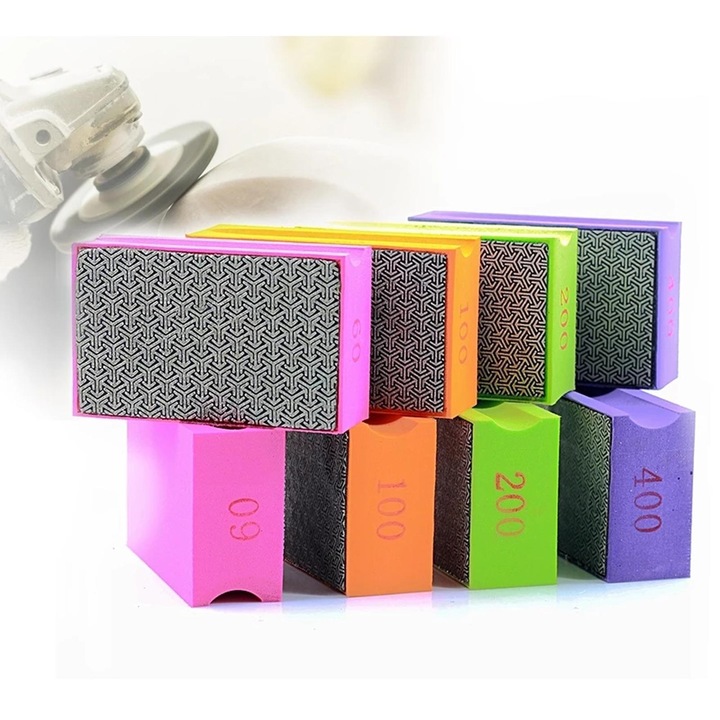 Enforose Kézi Gyémánt Polírozó Pad, 95x55x30mm, Gránithoz, Üveghez, Márványhoz, 1 db-os készlet.