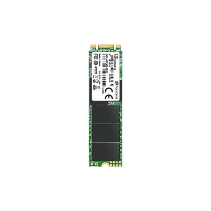 SSD твърд диск, Transcend 832S, 1TB, Single Side, M.2 2280 SSD, SATA B M Key, TLC