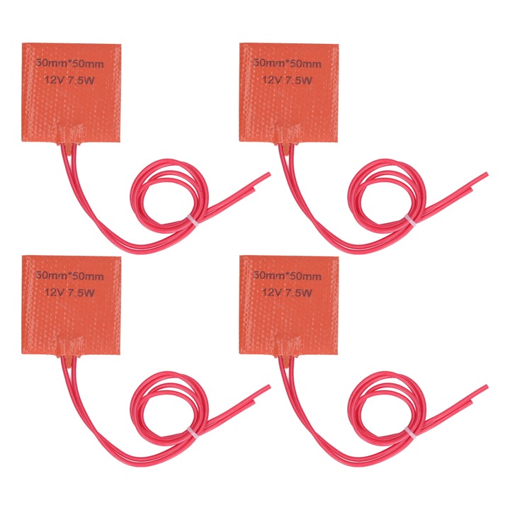 Covoras de incalzire din silicon Enforose 12 V 7,5 W 120 pana la 150 ℃, 4 buc.