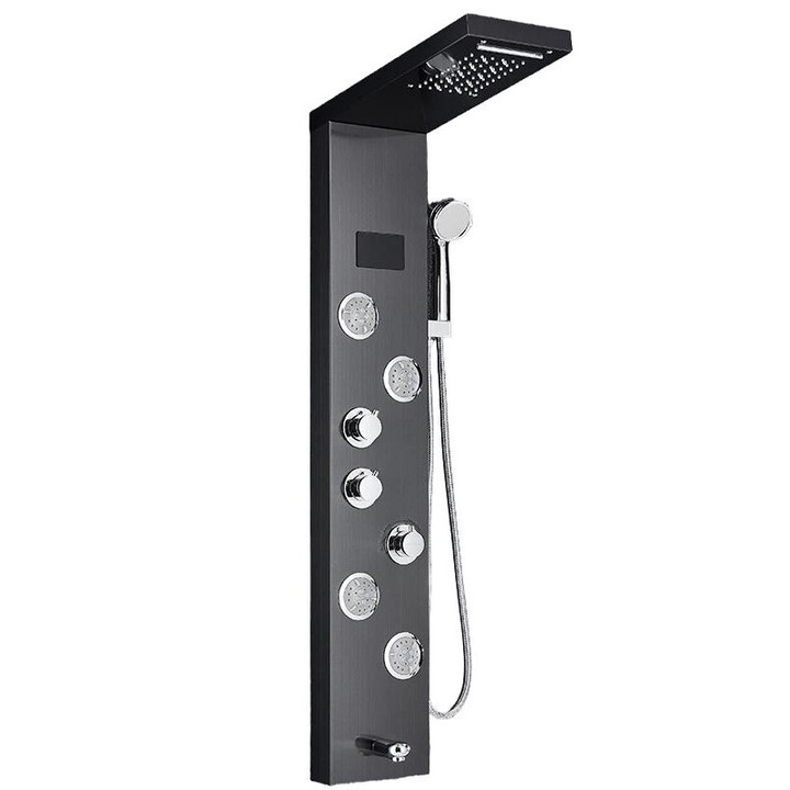 Coloana de dus, 9001, functii multiple, afisaj digital temperatura, negru