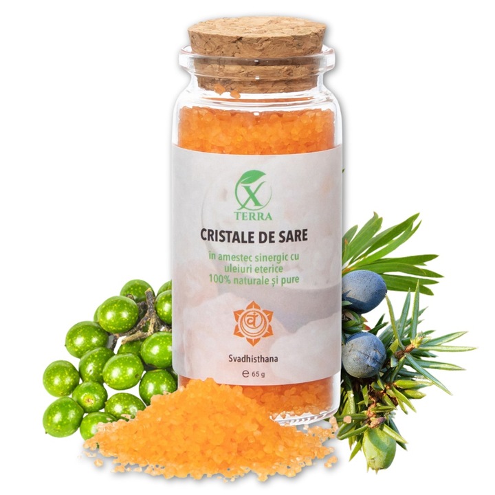 Sare de mare cu uleiuri esentiale 100% naturale si pure, XTERRA, Chakra 2, 65 gr