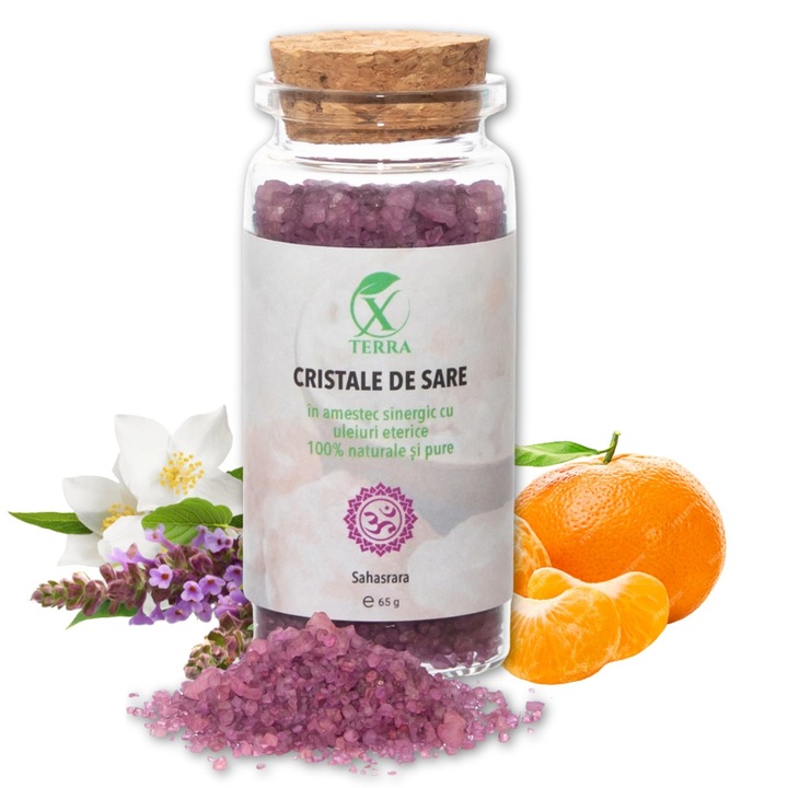 Sare de mare cu uleiuri esentiale 100% naturale si pure, Xterra, Chakra 7, 65 gr