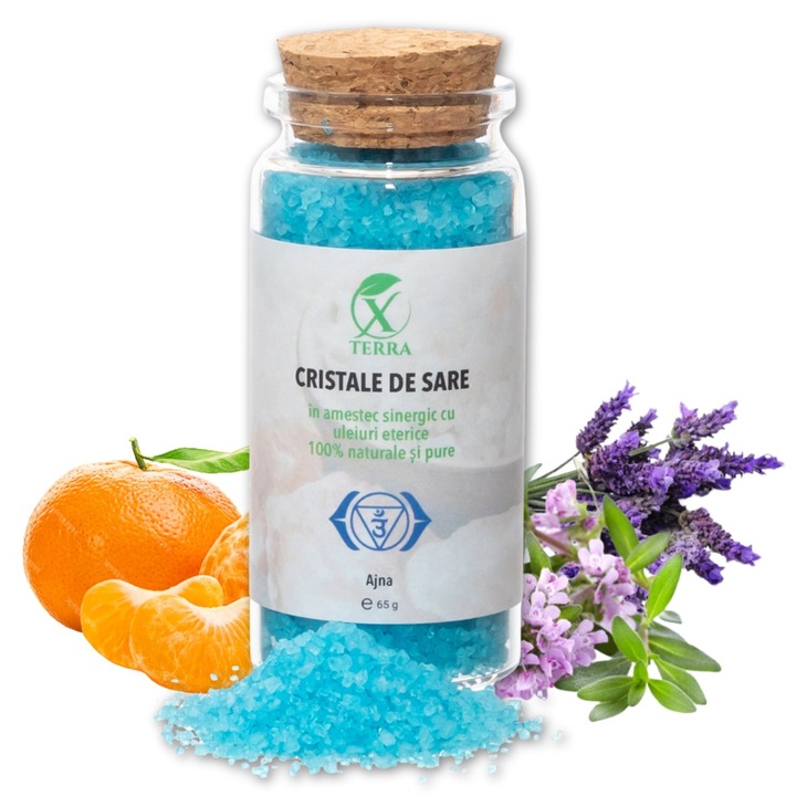 Sare de mare cu uleiuri esentiale 100% naturale si pure, XTERRA, Chakra 6, 65 gr