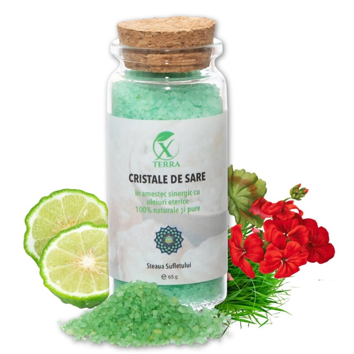Sare de mare cu uleiuri esentiale 100% naturale si pure, XTERRA, Chakra 9, 65 gr