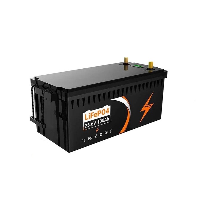 Акумулатор за кола, 24V 100Ah Lifepo4, 523x243x218mm, 31lbs, бързо зареждане