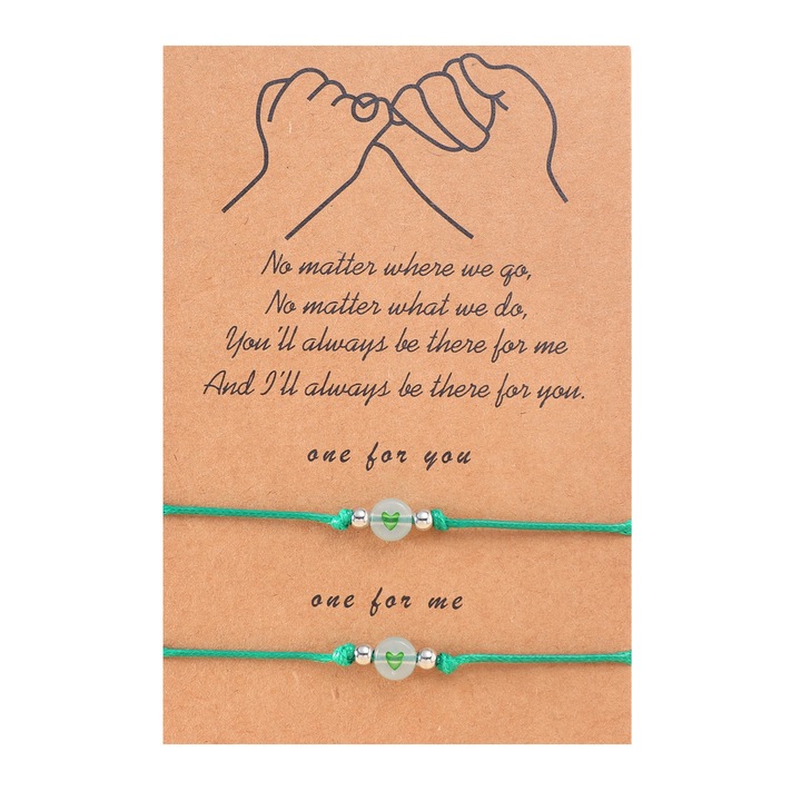 Set 2 Bratari Luminoase pentru Cupluri, Marime Ajustabila, Verde deschis