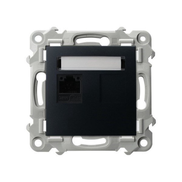 Egyetlen számítógép aljzat, kat. 5e MMC SZAFIR Fekete Ospel Ospel