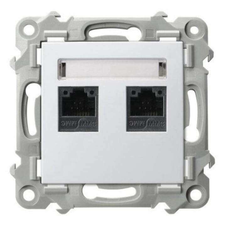 Priza dubla pentru calculator, cat. 5e MMC SZAFIR Alb Ospel