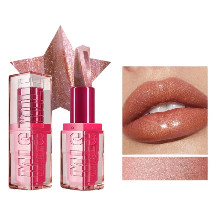 Ruj MLSMILE Perla Stralucitoare, Forma de Stea, Hidratant si Rezistent, Usor de Aplicat，C54