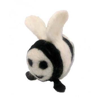 Bondaras alb, Evk, produs handmade din lana impaslita 7-9 cm Bondaras alb, Evk, produs handmade din lana impaslita 7-9 cm