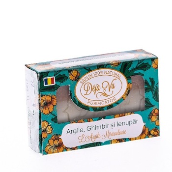 Sapun Natural cu Argila, Ghimbir si Ienupar 90gr Deja Vu Sapun Natural cu Argila, Ghimbir si Ienupar 90gr Deja Vu