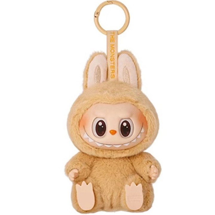 Плюшена играчка, LABUBU, плюшен ключодържател, сладък, мек и удобен, за декорация и подаръци, 15 см, каки