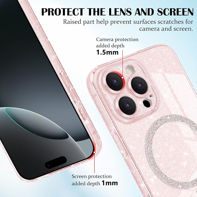 Husa protectie telefon, TREXORA, TPU/Policarbonat, Compatibila MagSafe, Rezistenta la socuri, Pentru iPhone 16 Pro Max, Roz