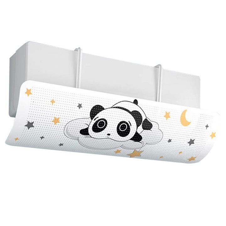 Deflector aer conditionat, BOMSTOM, universal, unghiul parbrizului reglabil, alb, 90x27cm, optimizare sistem climatizare