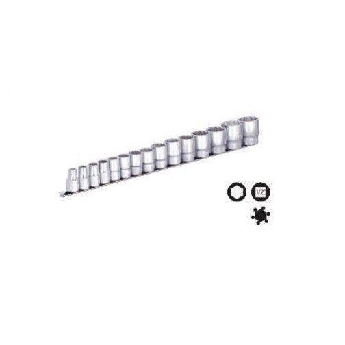 Set capete chei tubulare 6 laturi 10-32 mm / 11 piese cu sina 1/2