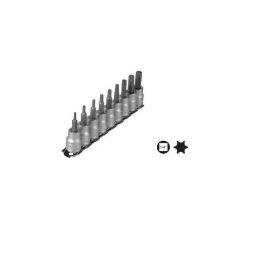Set capete chei tubulare cu profil TORX TX8-TX40 / 8 piese cu sina de 1/4