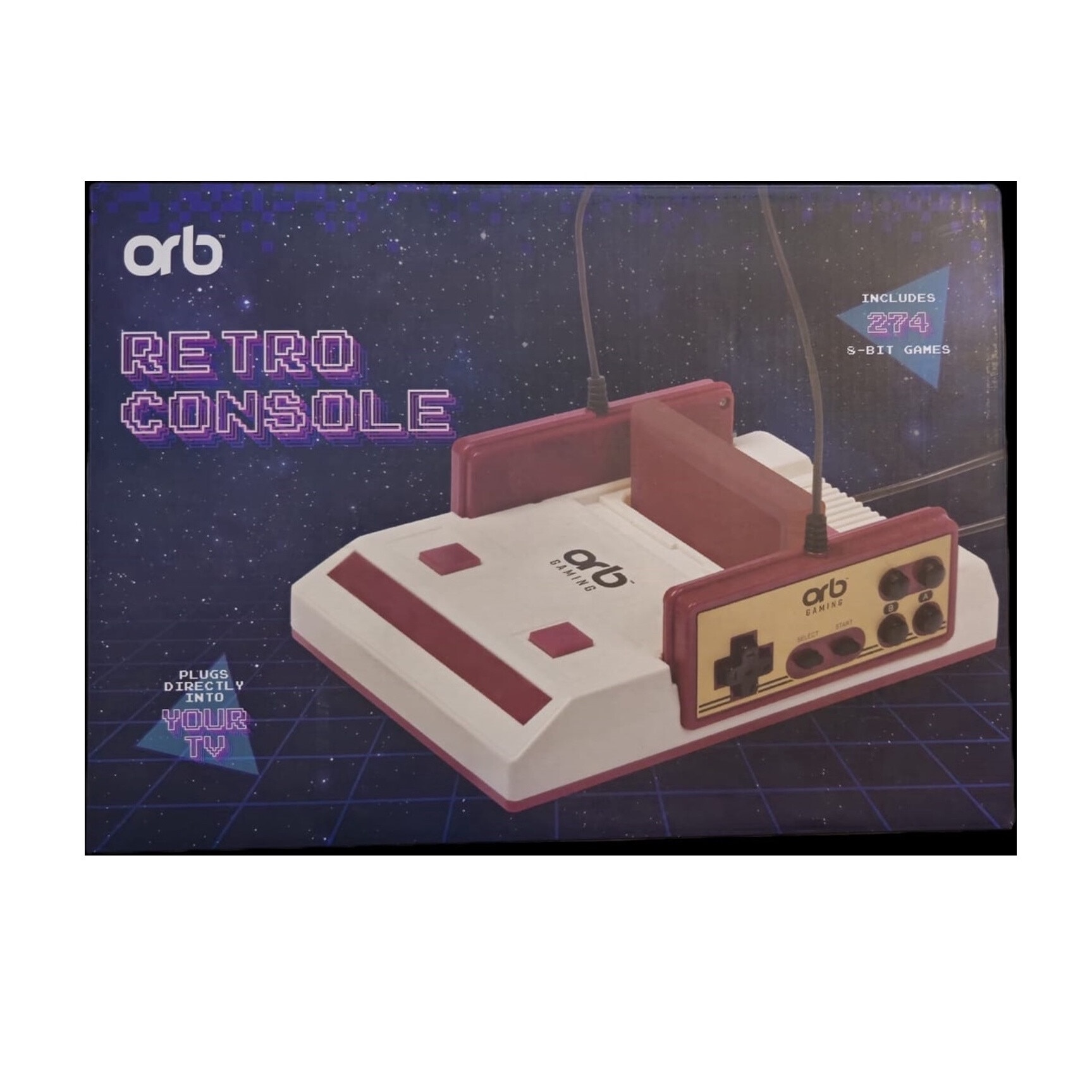Joc retro, consola retro 8bit, caseta 274 jocuri, 2 controlere, compatibil jocuri discheta galbena Famicom, cablu AV RCA, alimentator, ORB Gaming