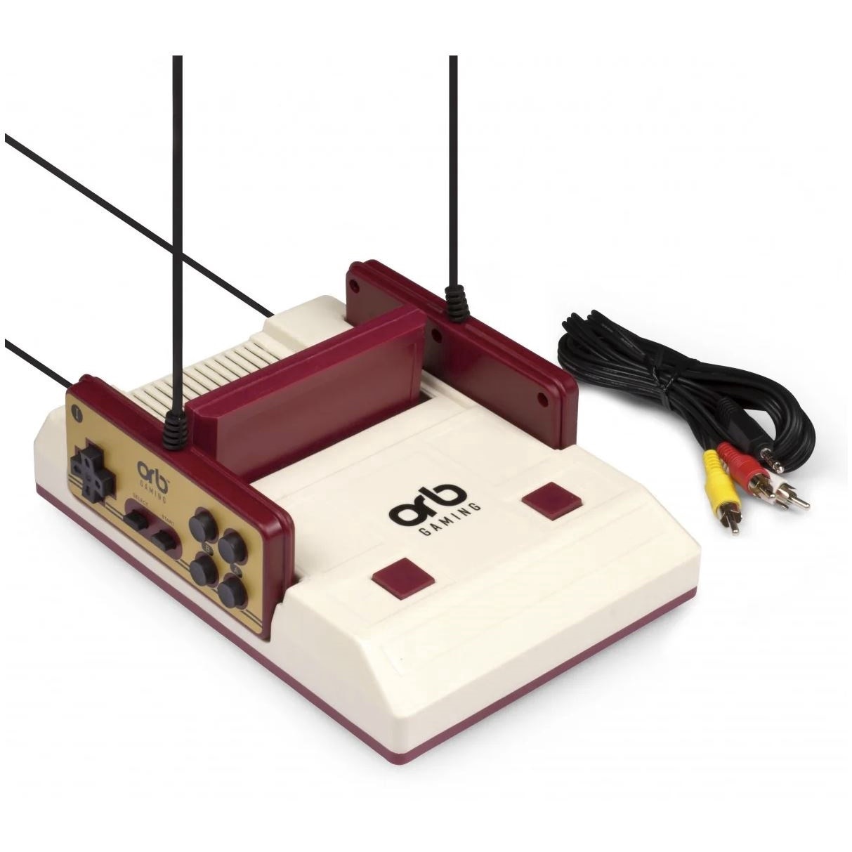 Joc retro, consola retro 8bit, caseta 274 jocuri, 2 controlere, compatibil jocuri discheta galbena Famicom, cablu AV RCA, alimentator, ORB Gaming