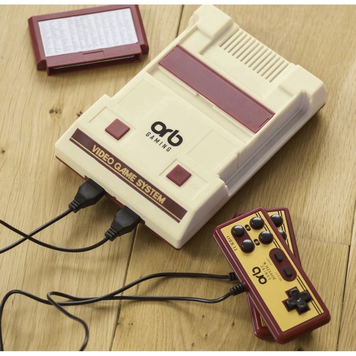 Joc retro, consola retro 8bit, caseta 274 jocuri, 2 controlere, compatibil jocuri discheta galbena Famicom, cablu AV RCA, alimentator, ORB Gaming