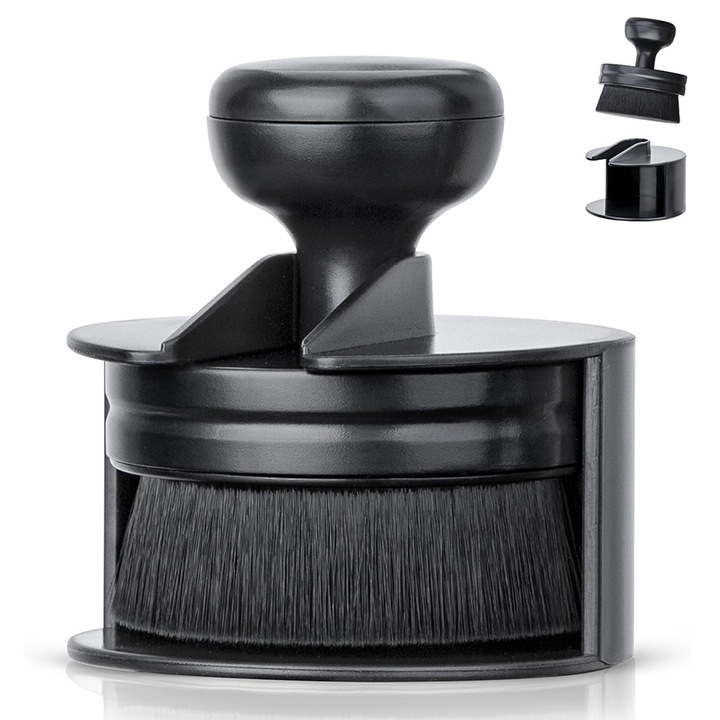 Perie pentru aplicare luciu anvelope, Chucai, design ergonomic, peri sintetici, negru