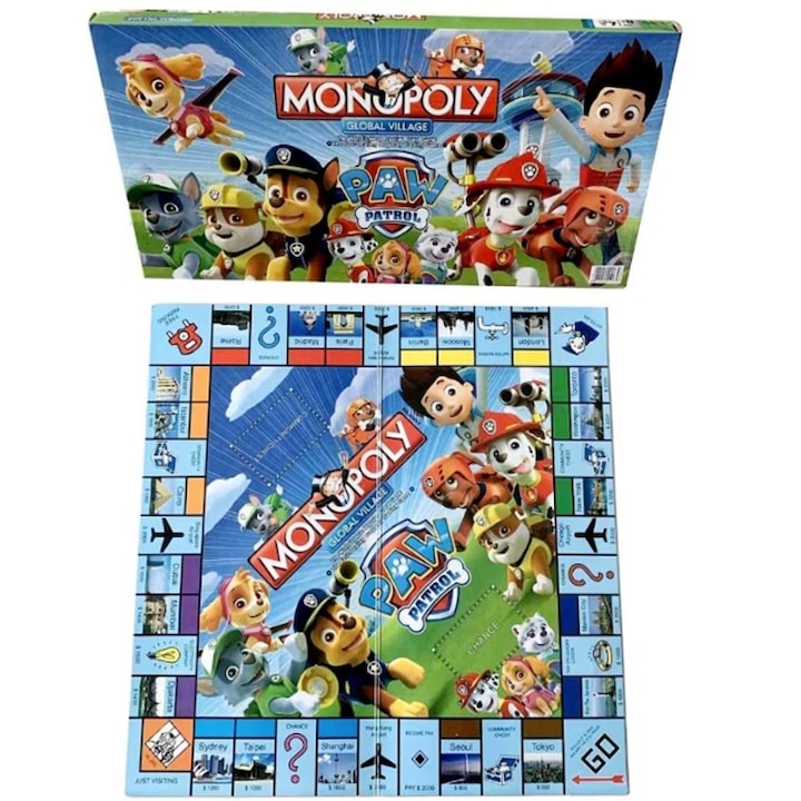 Настолна игра Монополи за деца - Пес Патрул, 2-6 играчи, 3 години, многоцветна