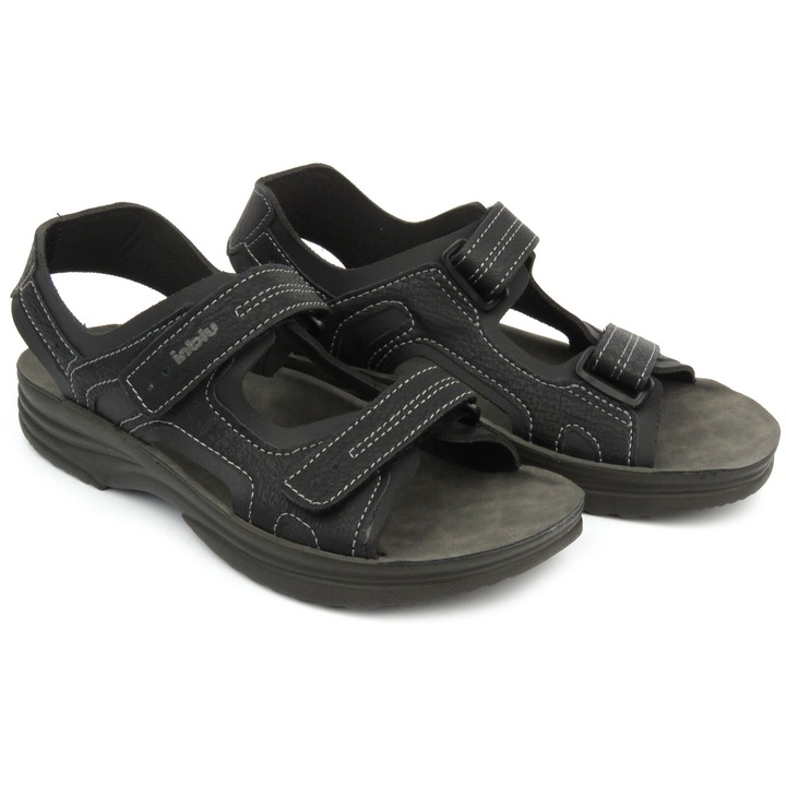 Мъжки сандали, INBLU, RY-29, еко кожа, черни