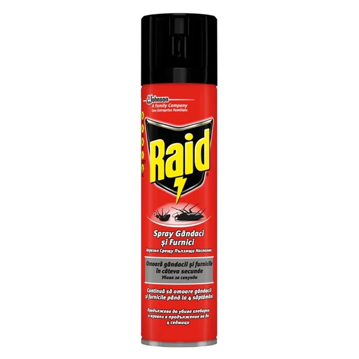 Pachet 3 X Spray insecticid gandaci si furnici Raid 400ml